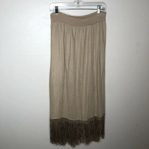 Chico’s Women's Tan Boho Fringed Banded size 0 - Picture 3 of 4